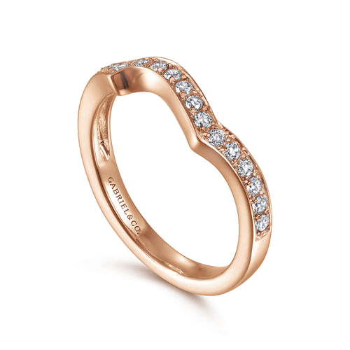14K Rose Gold Diamond Matching Wedding Band