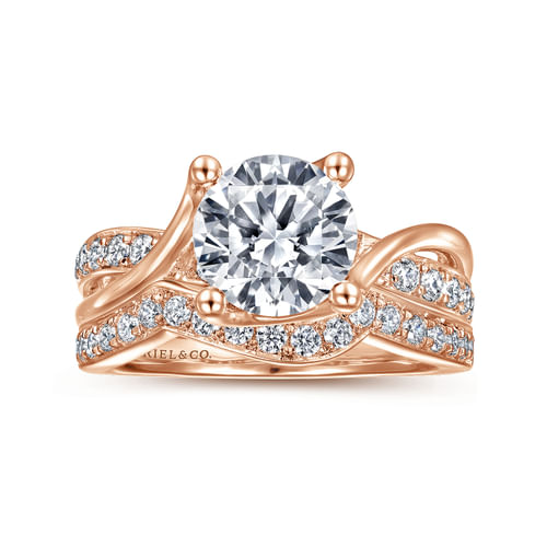 14K Rose Gold Diamond Matching Wedding Band