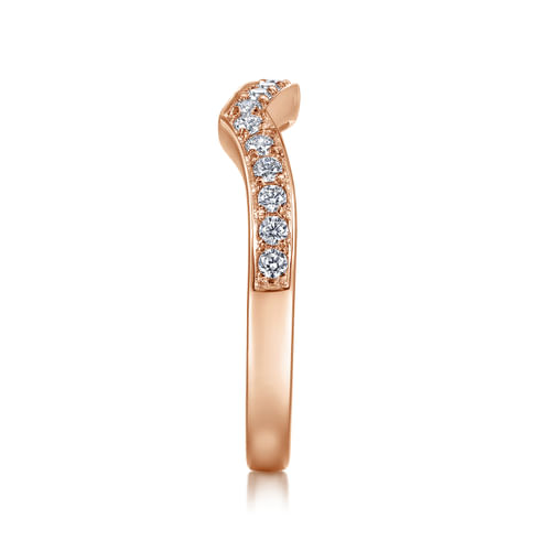 14K Rose Gold Diamond Matching Wedding Band
