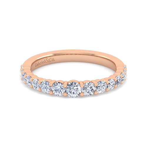 14K Rose Gold Diamond Matching Wedding Band