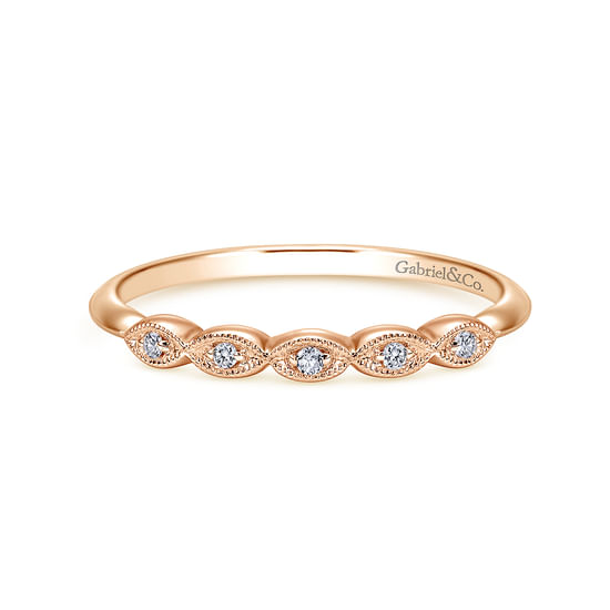 Gabriel - 14K Rose Gold Diamond Matching Wedding Band