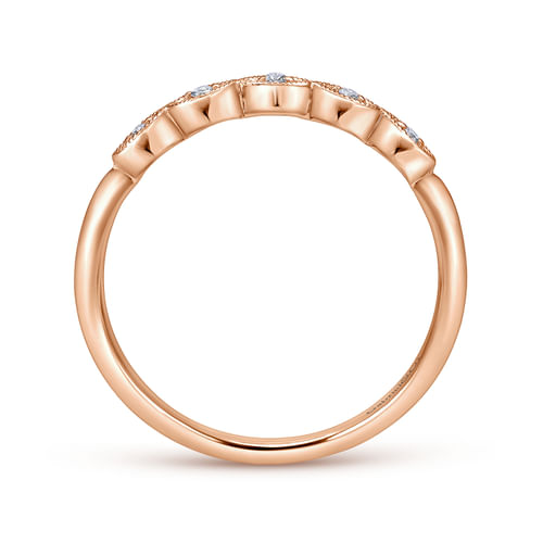 14K Rose Gold Diamond Matching Wedding Band