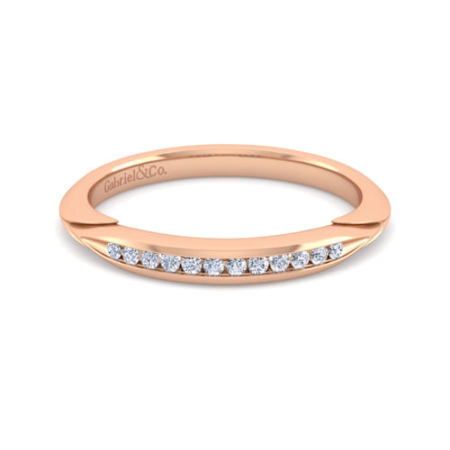 14K Rose Gold Diamond Matching Wedding Band