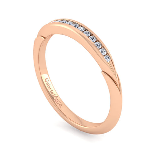 14K Rose Gold Diamond Matching Wedding Band