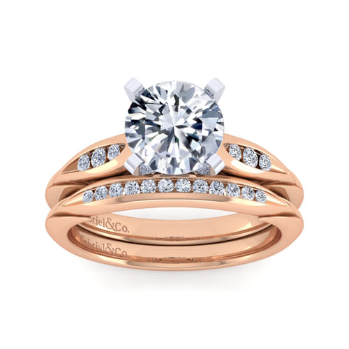 14K Rose Gold Diamond Matching Wedding Band