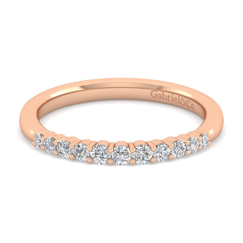 14K Rose Gold Diamond Matching Wedding Band