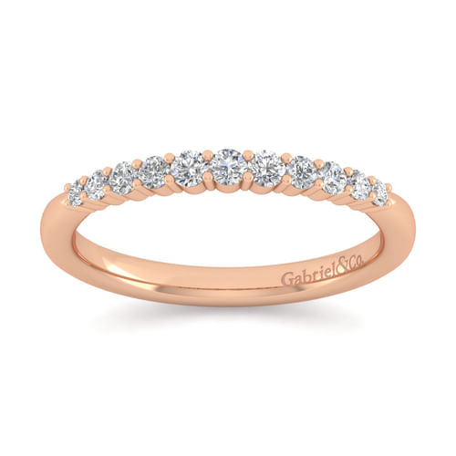 14K Rose Gold Diamond Matching Wedding Band