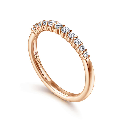 14K Rose Gold Diamond Matching Wedding Band