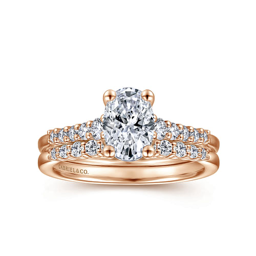 14K Rose Gold Diamond Matching Wedding Band