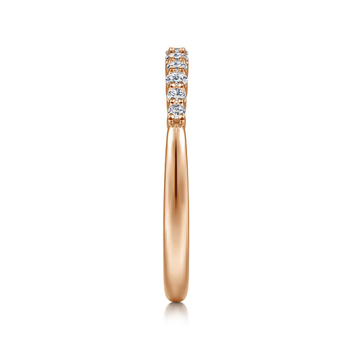 14K Rose Gold Diamond Matching Wedding Band