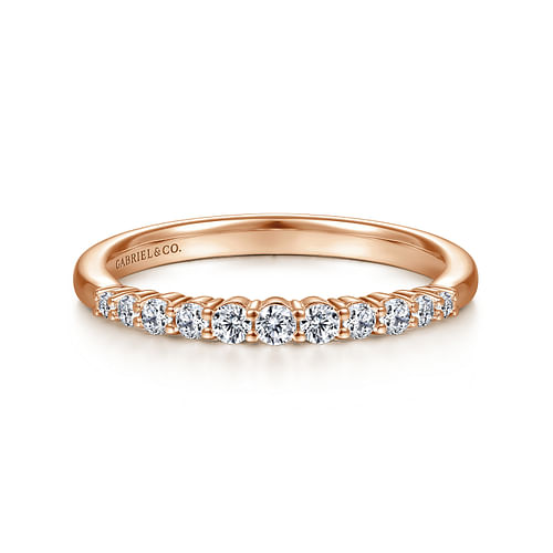 14K Rose Gold Diamond Matching Wedding Band