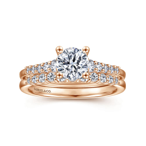 14K Rose Gold Diamond Matching Wedding Band