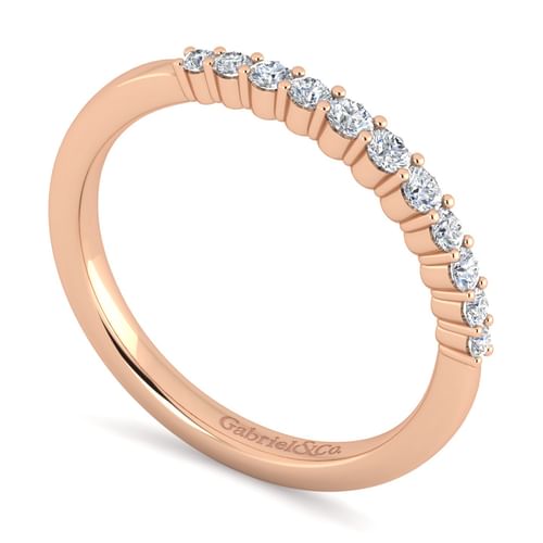 14K Rose Gold Diamond Matching Wedding Band