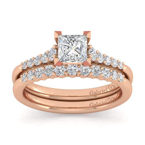 14K Rose Gold Diamond Matching Wedding Band