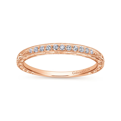 14K Rose Gold Diamond Matching Wedding Band
