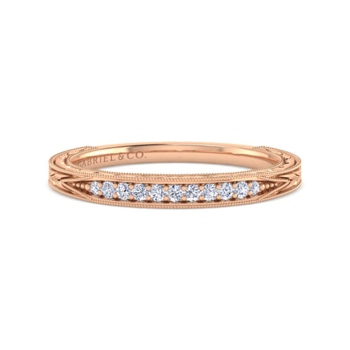 14K Rose Gold Diamond Matching Wedding Band
