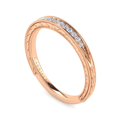 14K Rose Gold Diamond Matching Wedding Band