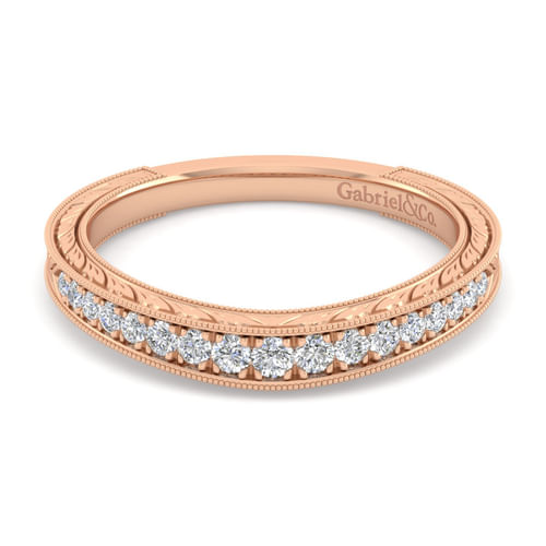 14K Rose Gold Diamond Matching Wedding Band