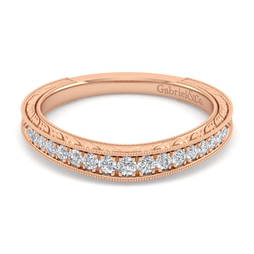 14K Rose Gold Diamond Matching Wedding Band