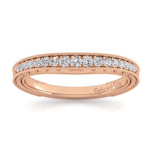14K Rose Gold Diamond Matching Wedding Band