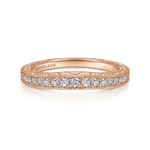 14K Rose Gold Diamond Matching Wedding Band