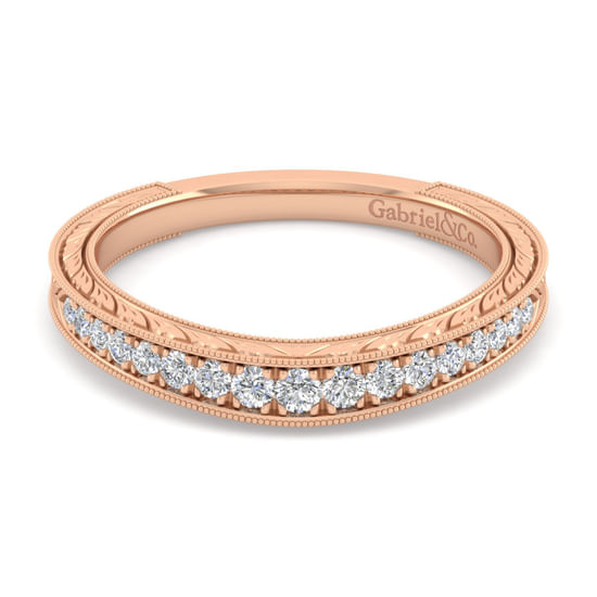 Gabriel - 14K Rose Gold Diamond Matching Wedding Band