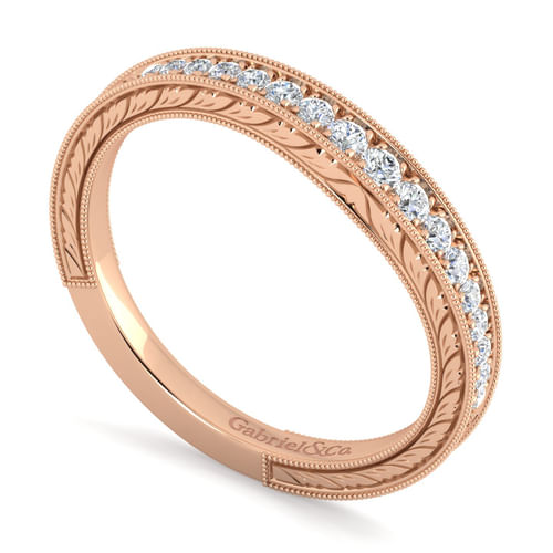 14K Rose Gold Diamond Matching Wedding Band