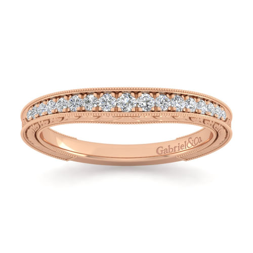14K Rose Gold Diamond Matching Wedding Band