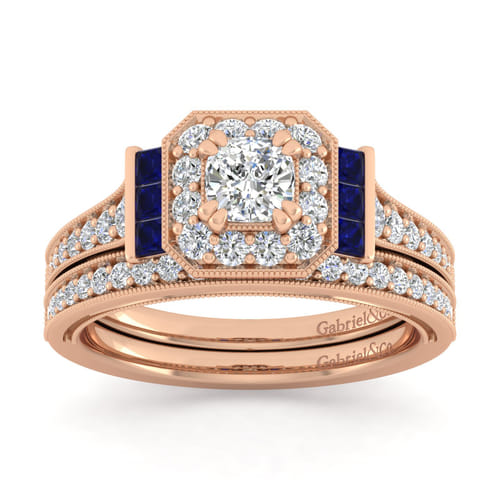 14K Rose Gold Diamond Matching Wedding Band