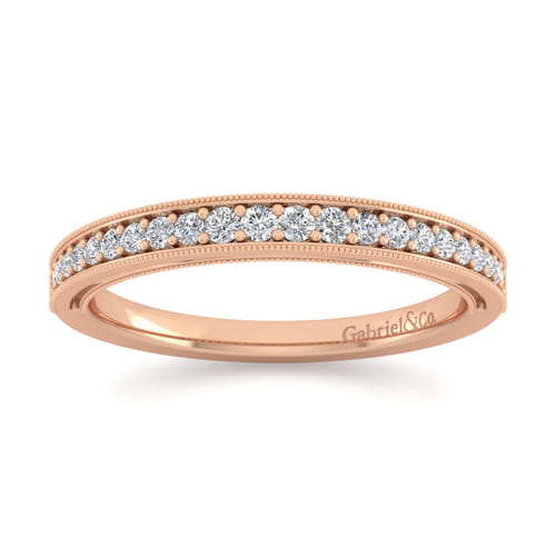 14K Rose Gold Diamond Matching Wedding Band