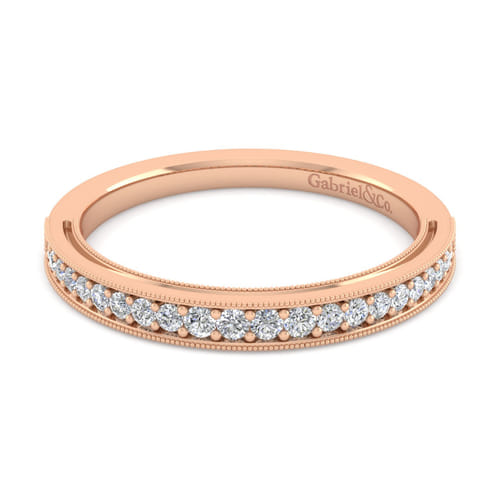 14K Rose Gold Diamond Matching Wedding Band