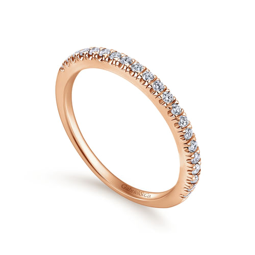 14K Rose Gold Diamond Matching Wedding Band