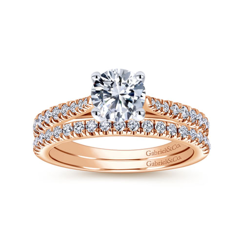 14K Rose Gold Diamond Matching Wedding Band