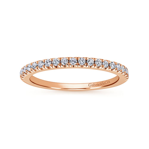 14K Rose Gold Diamond Matching Wedding Band