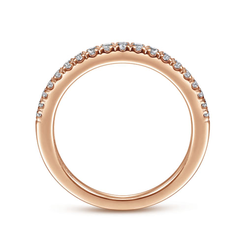 14K Rose Gold Diamond Matching Wedding Band
