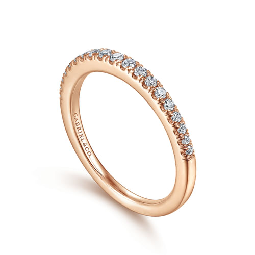 14K Rose Gold Diamond Matching Wedding Band