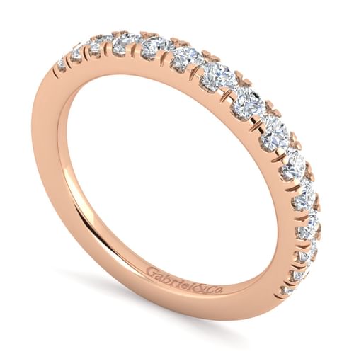 14K Rose Gold Diamond Matching Wedding Band