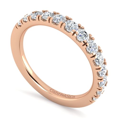 14K Rose Gold Diamond Matching Wedding Band