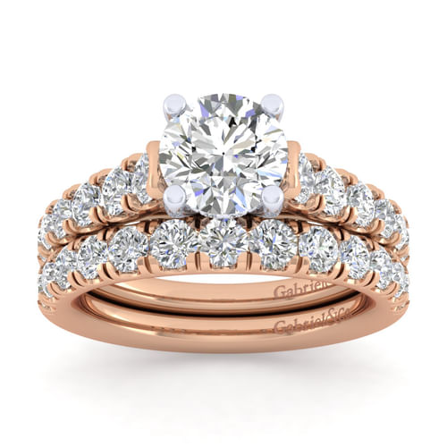 14K Rose Gold Diamond Matching Wedding Band