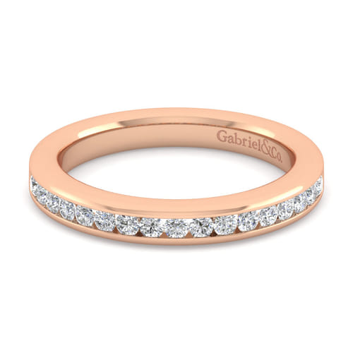 14K Rose Gold Diamond Matching Wedding Band
