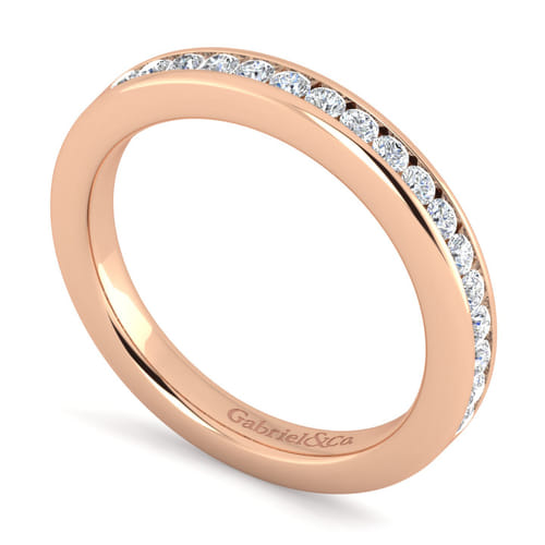 14K Rose Gold Diamond Matching Wedding Band