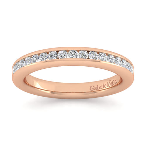 14K Rose Gold Diamond Matching Wedding Band