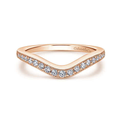 14K Rose Gold Diamond Matching Wedding Band