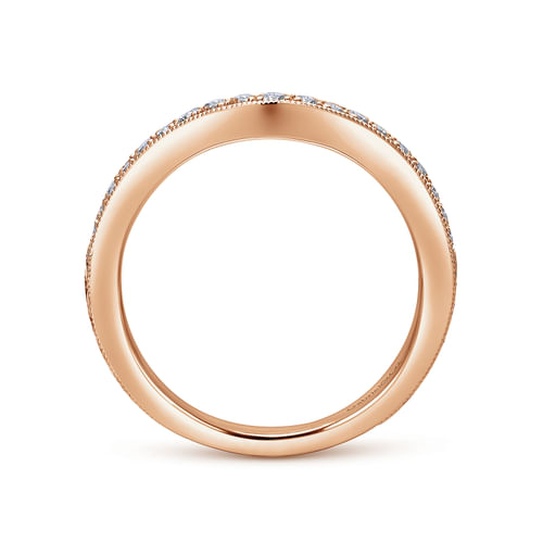 14K Rose Gold Diamond Matching Wedding Band