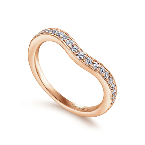 14K Rose Gold Diamond Matching Wedding Band