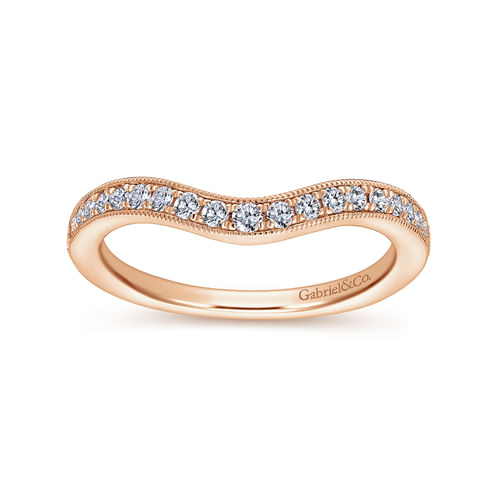 14K Rose Gold Diamond Matching Wedding Band