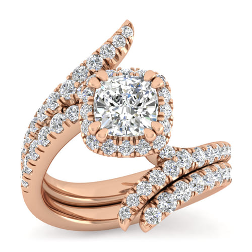 14K Rose Gold Diamond Matching Wedding Band