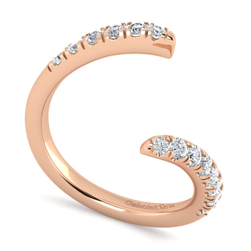 14K Rose Gold Diamond Matching Wedding Band