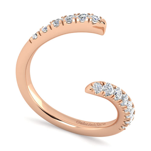 14K Rose Gold Diamond Matching Wedding Band