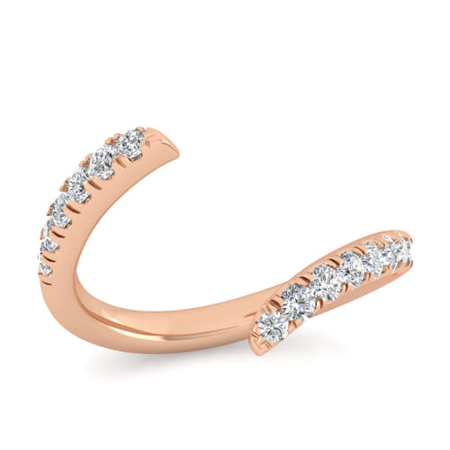 14K Rose Gold Diamond Matching Wedding Band